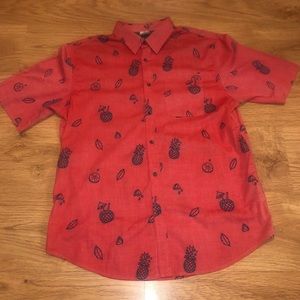 🏝 EUC Rustic Blue Hawaiian Casual Botton-Down